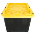 Extra Strong 27 Gallon, Black and Yellow Storage Bin (4pack)