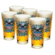 US Navy 16 oz. Pint Glass Navy Full Print Eagle (Case of 12) by Erazor Bits