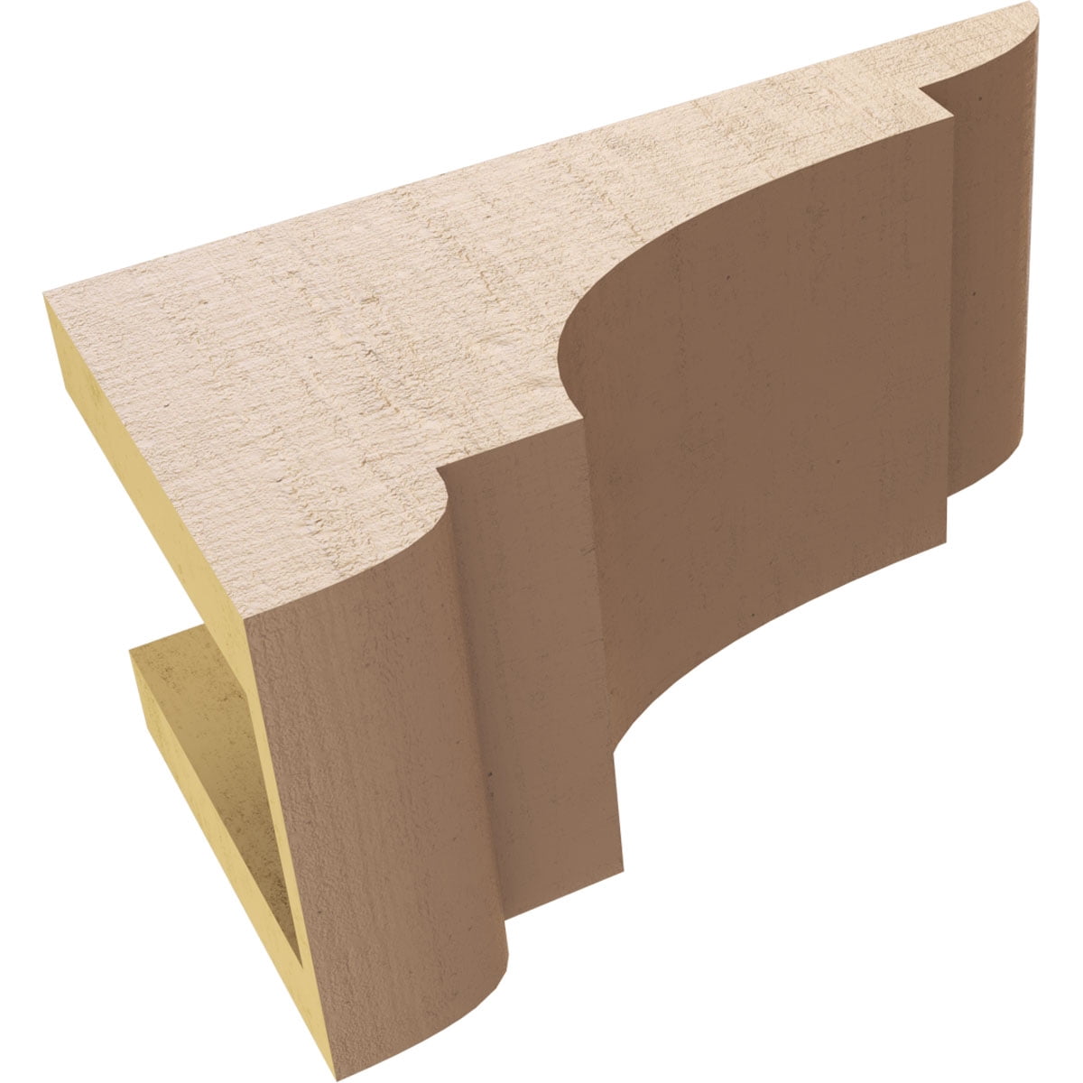 5"W x 10"D x 5"H Wide New Brighton Rough Cedar Woodgrain TimberThane Corbel, Primed Tan