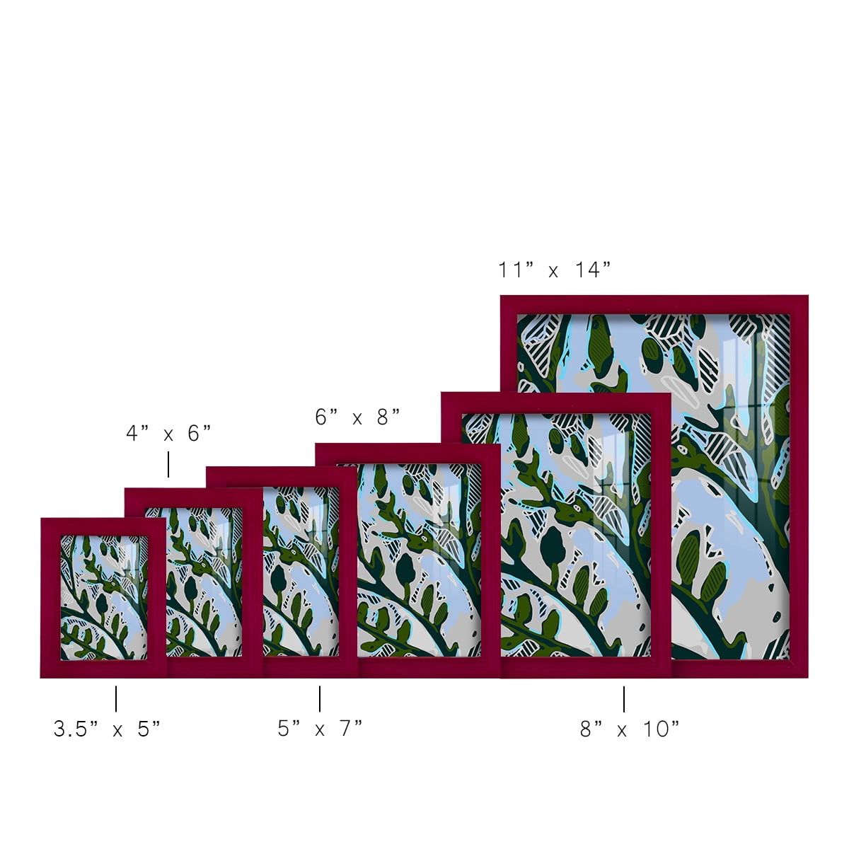 Abstract Tree Limbs II -Framed Print w/glass-Cherry Red