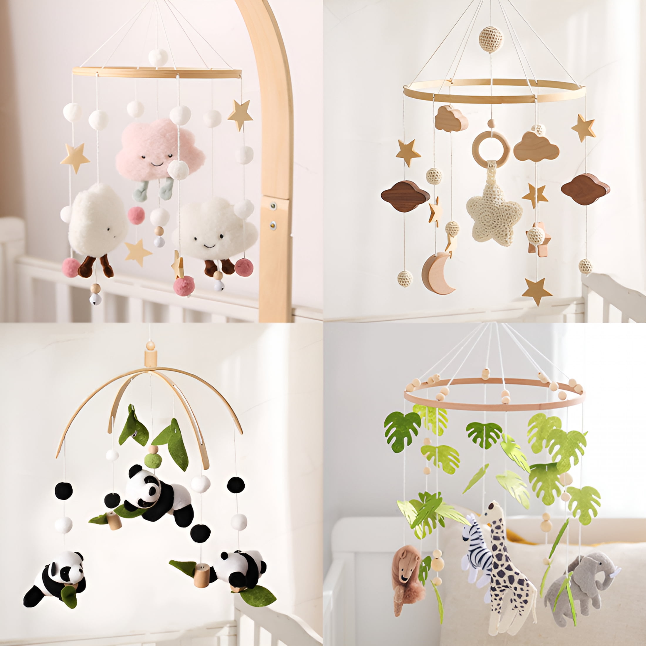 BESTSKY 2026 New Baby Crib Mobile Bunny Nursery Mobile for Boys Girls Mobile Nursery Decor for Infant Bedroom Hanging Baby Mobile for Bassinet Newborn Baby Gift