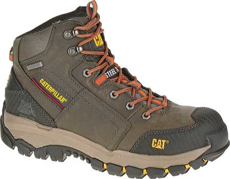 Mens Caterpillar Navigator Mid Waterproof Steel Toe Boot Dark Gull Grey Full Grain Leather 9 M