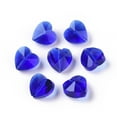thumbnail image 2 of Transparent Glass Beads Faceted Heart Medium Blue 10x10x7mm Hole: 1~1.2mm, 2 of 3