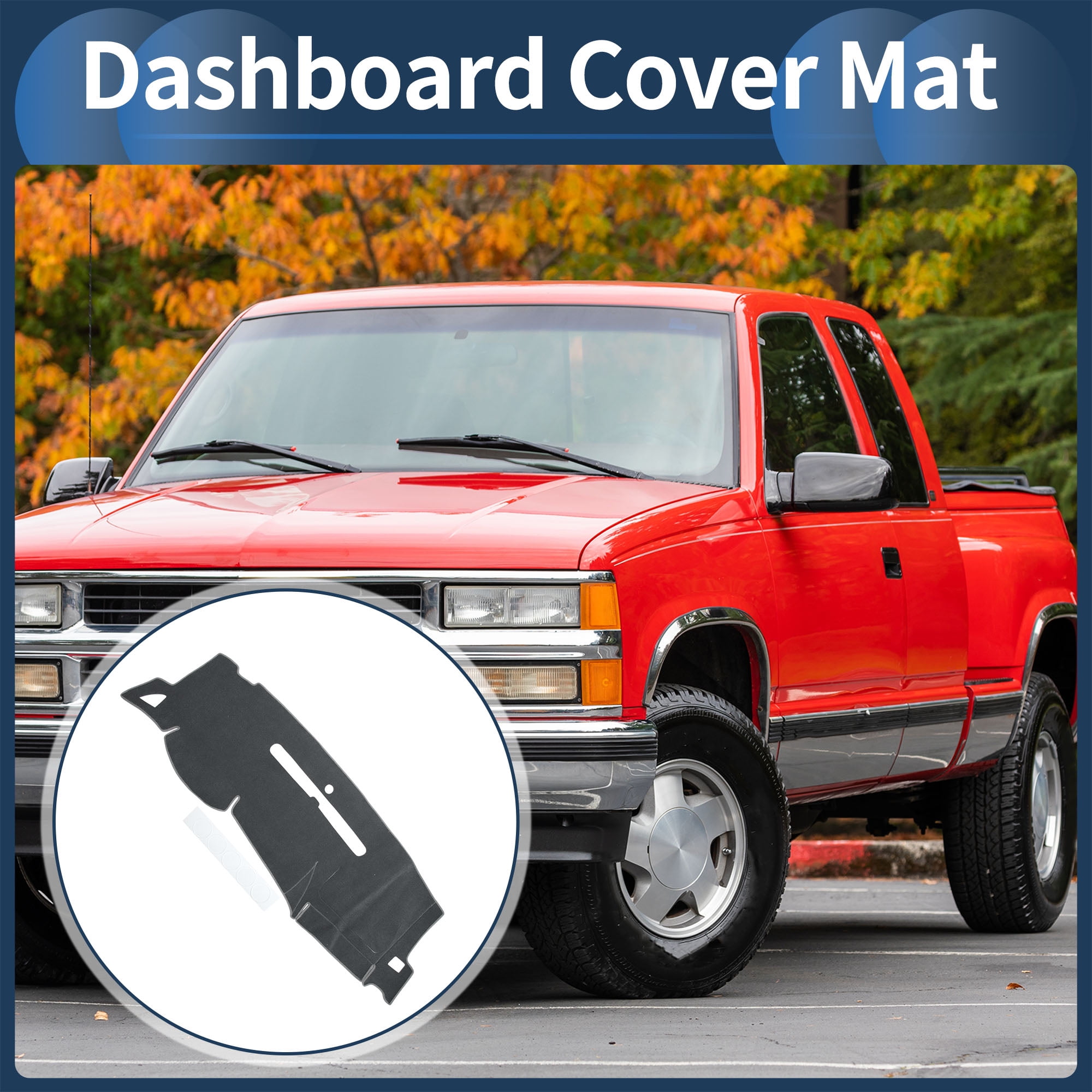 Dashboard Cover Dash Cover Mat Carpet for Chevy Silverado 1500 LT/WT 2007-2013 Polyester Gray