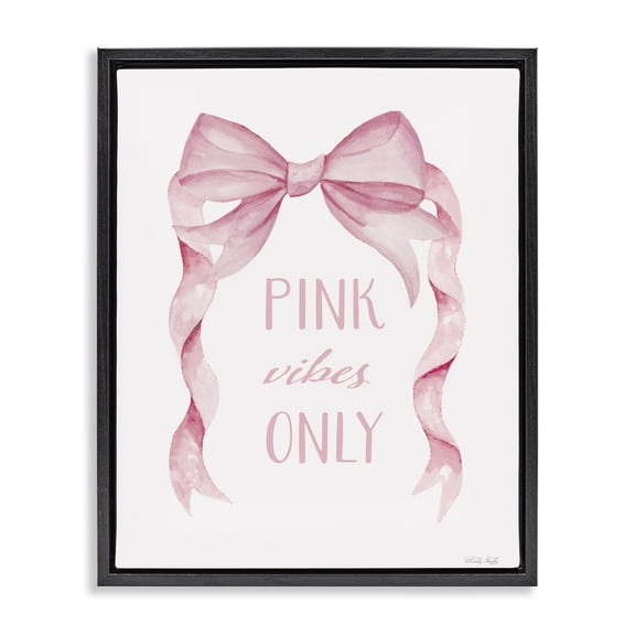 Stupell Industries Glam Feminine Pink Vibes Only Black Floating Frame Canvas Art, 17 x 21, by Cindy Jacobs