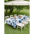 thumbnail image 3 of Outdoor Tablecloth with Umbrella Hole and Zipper, Navy Blue Floral Rectangle Table Cloth 60x102 Inch Waterproof Tablecloth, Spring Flowers Butterflies Watercolor Picnic Table Cover for Patio Camping, 3 of 7