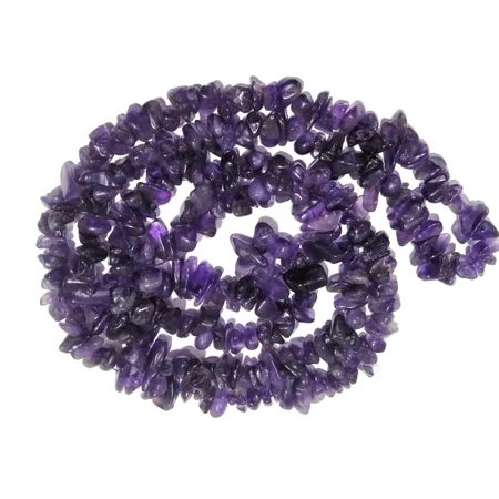 Nuvin Amethyst Mala Necklace Natural Crystal Stone Chip Bead Mala for Reiki Healing & Crystal Healing Stone for Unisex