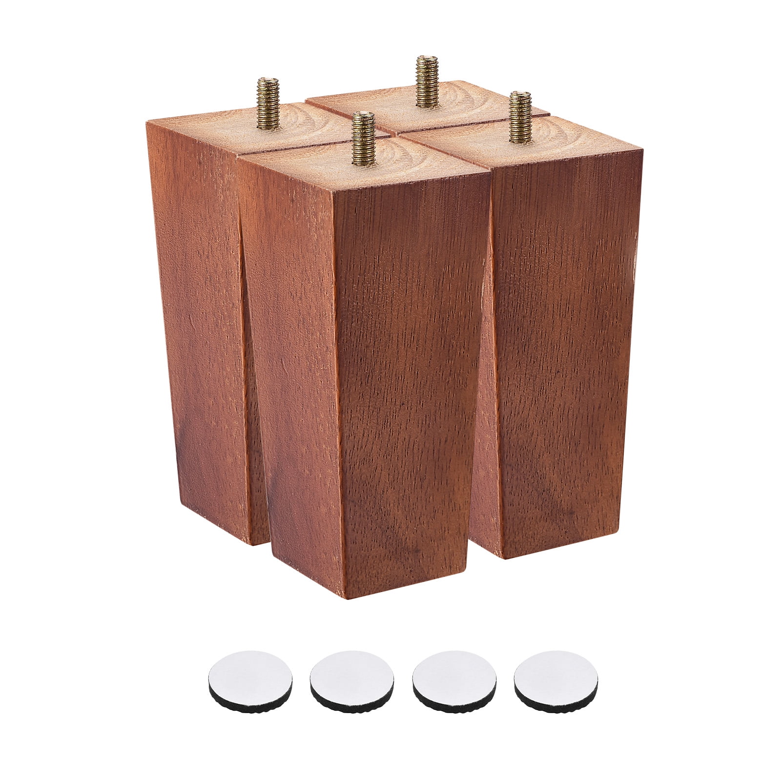 Uxcell Furniture Legs 6 Inch(150mm) Set of 4 Square Solid Wood Couch