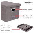 thumbnail image 4 of saney Collapsible File Box Storage Organizer with Lid - Decorative Linen Filing & Storage Office Boxes – Hanging Letter/Legal Folder – Home Office Bins Cabinet – Grey Container - 1 Pack, 4 of 8