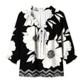 thumbnail image 4 of Kezqiaxn Plus Size Blouses for Women Fashion Floral 3/4 Sleeve V-Neck Loose Casual Shirts Dressy Summer Tops Womens Clothes, 4 of 8