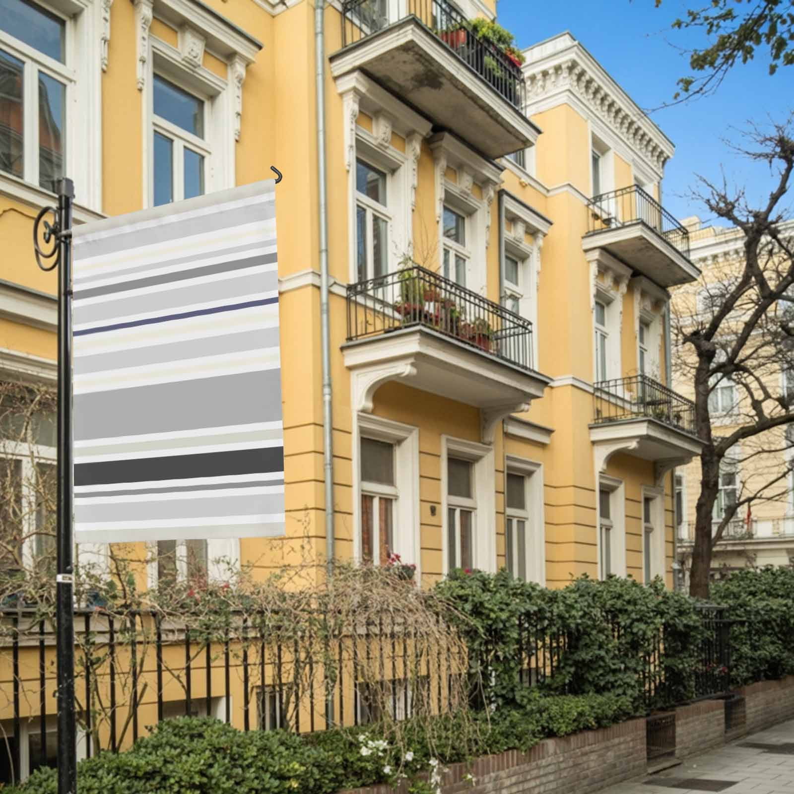 Gray Ombre Stripes House Flag 28 x 40 Inches, Lines Art Weather Proof Outdoor Patio Flags Double Sided Small House Decoration for Yard Lawn Outside Home