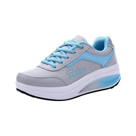 Up to 30% off  Zanvin Women s Fashion Sneakers Clearance Casual Work Shoes Non Slip Running Shoes Athletic Sneakers Thick Soled Sports Walking Shoes  Blue  Size 4.5