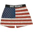 thumbnail image 2 of Collections Etc Men's Brief Insanity Elastic Drawstring American Flag Boxers, 2 of 3