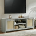 thumbnail image 2 of ARKANTOS Rattan TV Stand for Tvs up to 65 inch, Wood Media Console for Living Room, While, 2 of 6