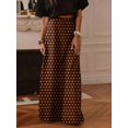 thumbnail image 4 of Women's Casual Polka Dot A-Line Maxi Skirt, Made Of Non-Stretch Woven Fabric, Suitable For Everyday Wear Black Spring, 4 of 10