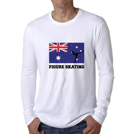 Australia Olympic - Figure Skating - AUS Flag - Silhouette Men's Long Sleeve