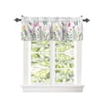 thumbnail image 2 of Kitchen Cafe Valance Curtain for Small Windows,Spring Blossom Flowers and Butterfly Rod Pocket Short Valances Botanical Plants on White Window Treatment Panel for Living Room/Bedroom/Bathroom,42x12in, 2 of 9