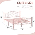 thumbnail image 4 of VECELO Queen Bed Frame Metal Platform Bed Frame with Butterfly Shaped Headboards and Footboard, Mattress Foundation for Storage, No Box Spring Needed, Easy Assembly, Twin Size, Pink, 4 of 8