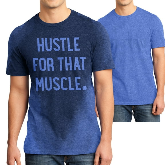 Workout Shirt For Men With Sweat Activated Technology And Hidden Inspirational Message Hustle For the Muscle X-Large
