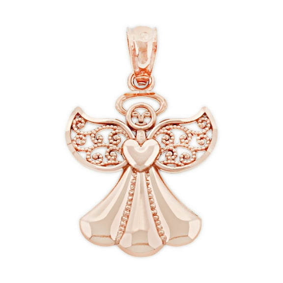 Charm America - Rose Gold Angel Charm - 10 Karat Solid Gold