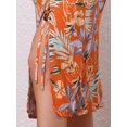 thumbnail image 5 of DARING DIVA Women's Tropical Beach Ruched Split Thigh Rayon Skirt M Orange Pattern 1, 5 of 6