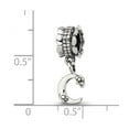 thumbnail image 2 of 925 Sterling Silver Polished Oxidized Reflections Letter Name Personalized Monogram Initial C Dangle Bead Charm 18.18x7., 2 of 2