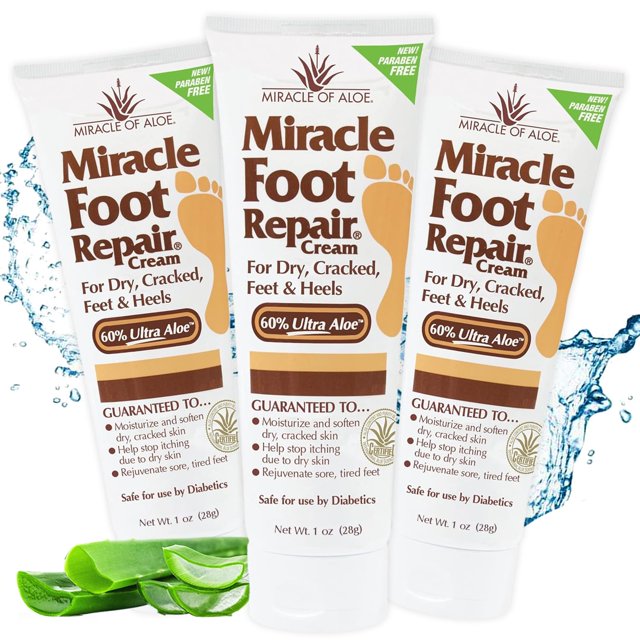 Crema reparadora de pies Miracle, tubo de 1 onza (3), gel de