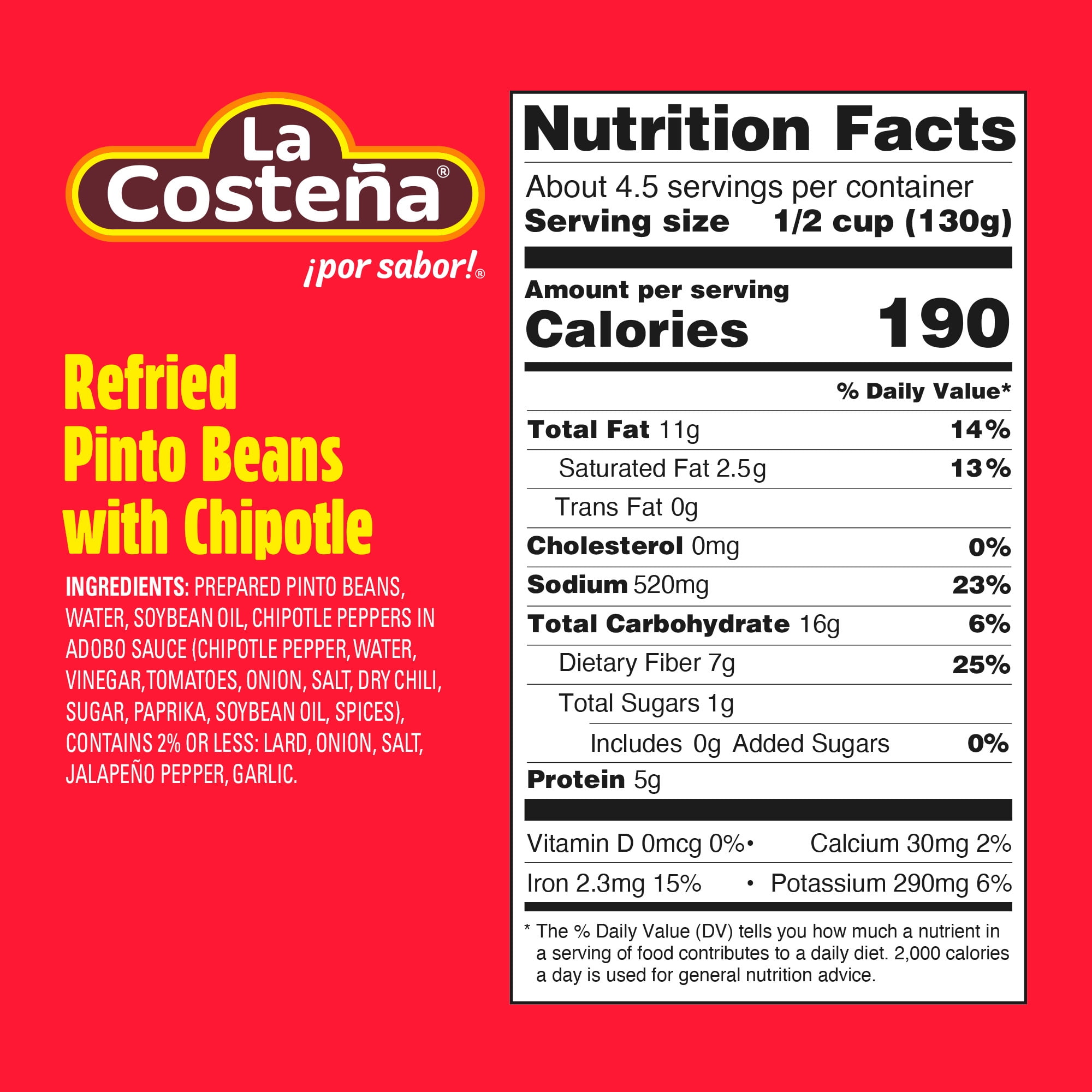 (12 pack) La Costeña Canned Refried Pinto Beans with Jalapeno Pepper, 20.5 oz