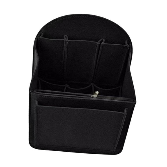 Milageto Purse Organizer Insert Detachable Felt Bag Organizer for Duffel Luggage Tote Black