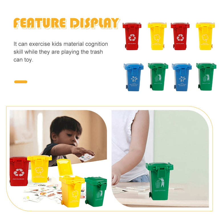 NUOLUX Can Garbagetrashkid Toys Small Toy, Child Kids Can Toys Kids Sorting  Bins Recycling Wastebasket Bin Miniature Bin
