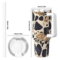 thumbnail image 4 of 40zo Ice Bar Cup With Handle Double Insulation Large Capacity Rust Prevention For Daily Travel And Other Scenes Tiger Skin Print Style Dimgray_4, 4 of 8
