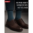 thumbnail image 6 of HUGH UGOLI Mens Cotton Dress Socks | Plain Colors, Regular Fit, Crew, Casual Socks | 3 Pack, Indigo, Shoe Size: 6-8, 6 of 8
