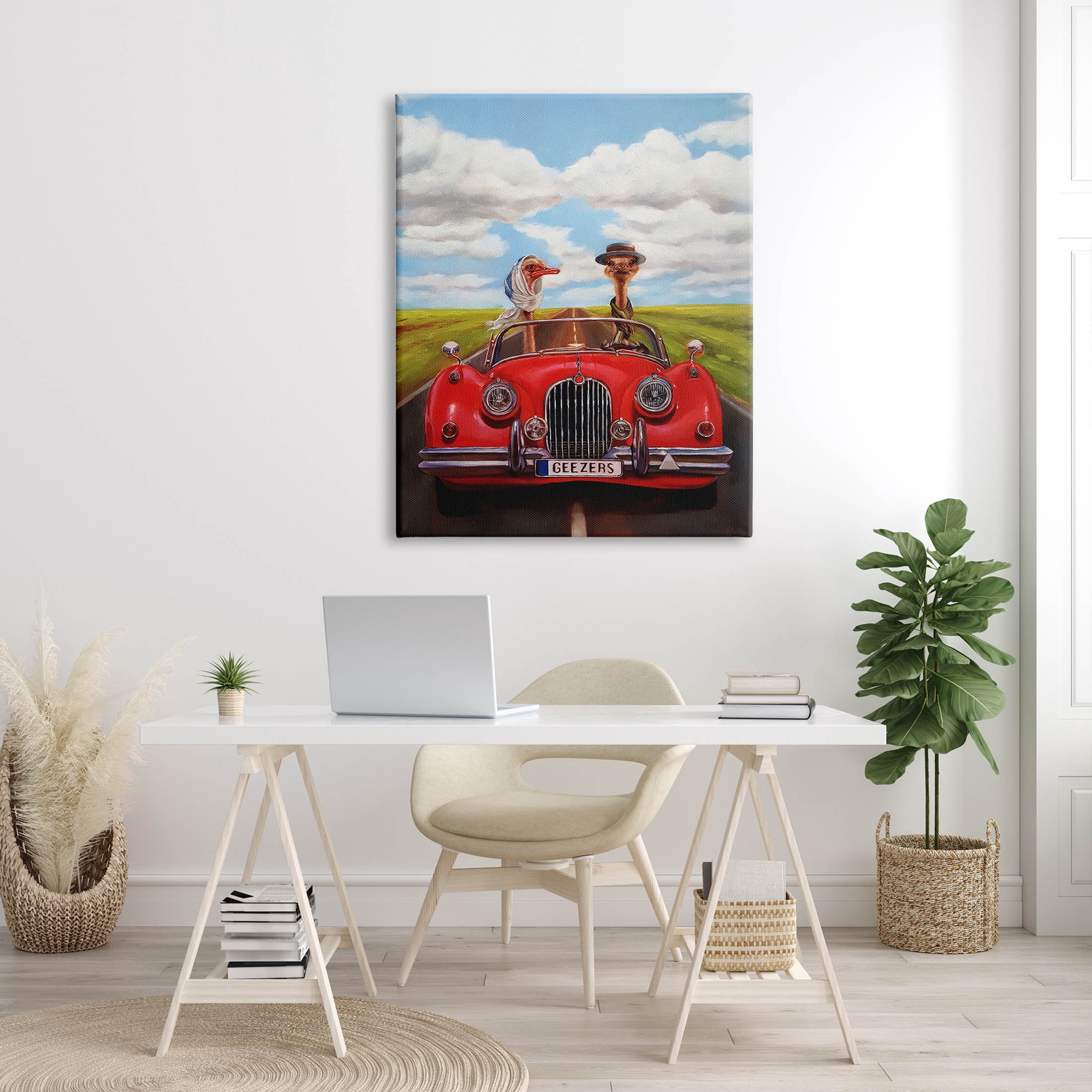 Stupell Industries Ostrich Couple Geezers Convertible Painting Gallery Wrapped Canvas Print Wall Art, Design by Lucia Heffernan