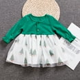 thumbnail image 4 of Lovskoo Princess Dresses for Girls 0-2T Tulle Christmas Outfit Ruffle Long Sleeve Tutu Dress One-Piece Xmas Holiday Clothing Green, 4 of 5