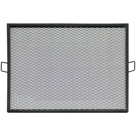 Sunnydaze Outdoor Camping or Backyard Heavy-Duty Steel Square X-Marks Fire Pit Cooking Grilling Grate - 40