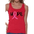 thumbnail image 1 of Awkward Styles Breast Cancer Awareness T-Shirt Hope Ribbon Tank Tops for Women, 1 of 4