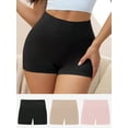 thumbnail image 4 of 3pcs Solid Wideband Waist Safety Shorts, 4 of 4