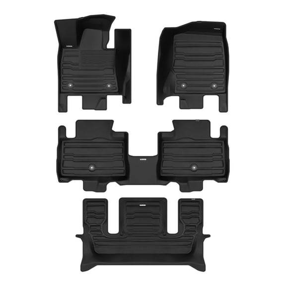 TuxMat - For Lincoln Aviator 6-Seater 2020-2026 Models - Custom Car Mats - Maximum Coverage, All Weather, Laser Measured - This Full Set Includes 1st, 2nd and 3rd Rows