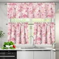 thumbnail image 2 of Pink Butterfly Cherry Blossom Kitchen Curtain Valance and Tiers Set Kitchen Window Curtains Kitchen Valance Long Tier Curtains Cafe Curtains Rod Pocket Valances Home Decor, 2 of 5