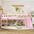 thumbnail image 4 of Bellemave Twin XL Loft Bed with Storage Shelves, LED Lights, Full-Length Guardrails, Solid Wood Frame, No Box Spring Needed, Available in Pink, 4 of 9
