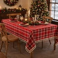 thumbnail image 7 of Christmas Plaid Tablecloth, Tartan Checkered Table Cover, Farmhouse Holiday Dining Decor, Christmas Party Gift, 7 of 7