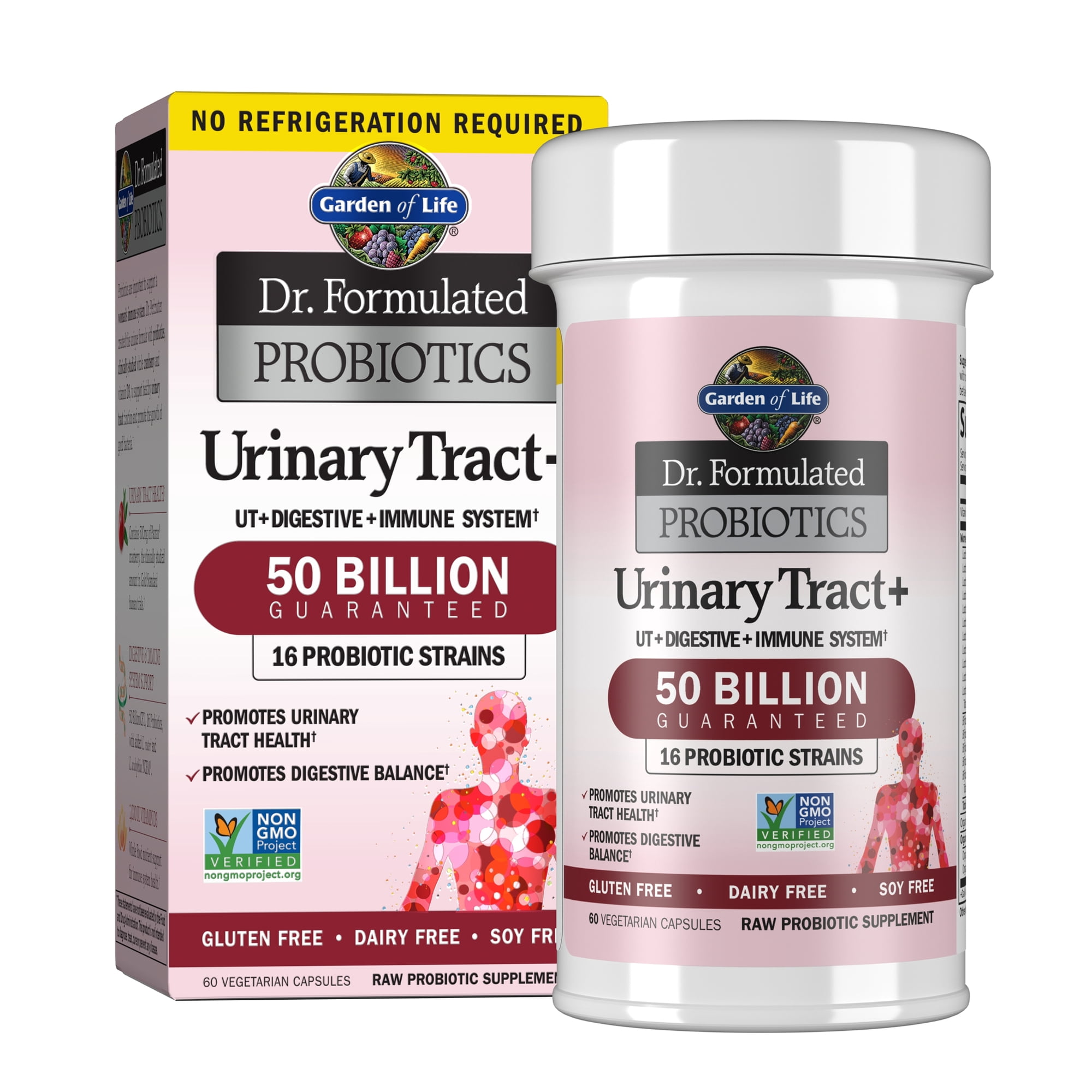 Garden of Life Dr. Formulated Probiotics Urinary Tract+, Shelf Stable, 60 Vegetarian Capsules