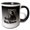 Black/White, variant on 3drose, Spooky Studies Happy Halloween Black Cat Studying Halloween Spells, 15oz Two-tone Blue Mug
