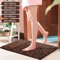 1Pc Bathroom Mat Coffee Color Bathroom Rug Won'T Slip Bathroom Mat Soft and Comfortable Furry Durable Thickened Bathroom Rug Machine Washable Reusable Carpet