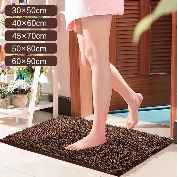 1Pc Bathroom Mat Coffee Color Bathroom Rug Won'T Slip Bathroom Mat Soft and Comfortable Furry Durable Thickened Bathroom Rug Machine Washable Reusable Carpet