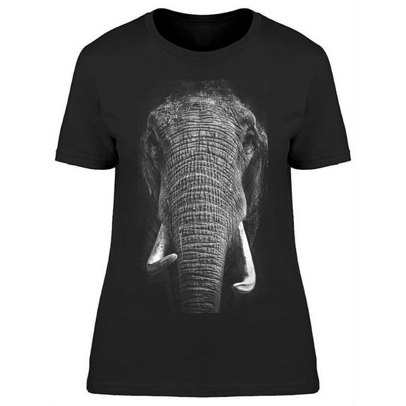 Indian Elephant Closeup Portrait T-Shirt Women -Image by Shutterstock, Female x-Large