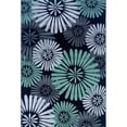 thumbnail image 1 of Linon Rugs Milan Flower Rectangular Area Rug in Black and Turquoise-1'11" x 2'10", 1 of 1