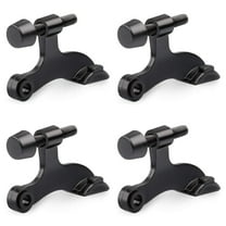 4 Pack Hinge Pin Black Door Stopper,Adjustable Deluxe Heavy Duty Door Stopper 2-1/2"x1-3/4”,with Black Rubber Bumper Tips