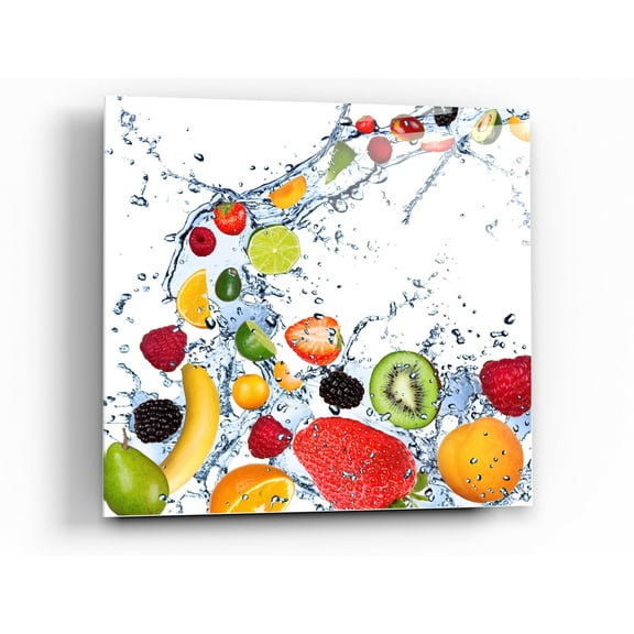 Epic Art "Fruit Splash II" Acrylic Glass Wall Art, 24"x24"