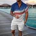 thumbnail image 3 of Vedolay shorts sets men two piece outfits Men's 2 Piece Outfits Casual Floral Print Shirts and Drawstring Waist Shorts,Clear M, 3 of 5